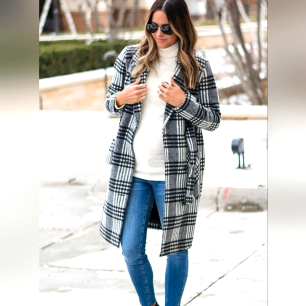 Motherhood Maternity Plaid Winter Jacket